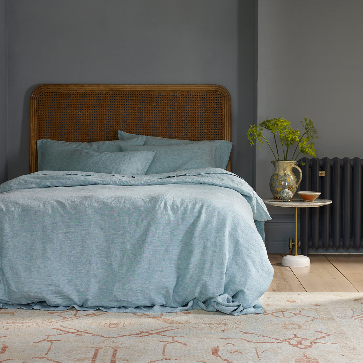 Mist Chambray Linen Duvet Cover