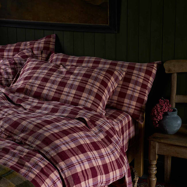 Berry Check Linen Bundle