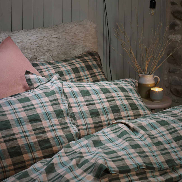 Fern Green Check Linen Bundle