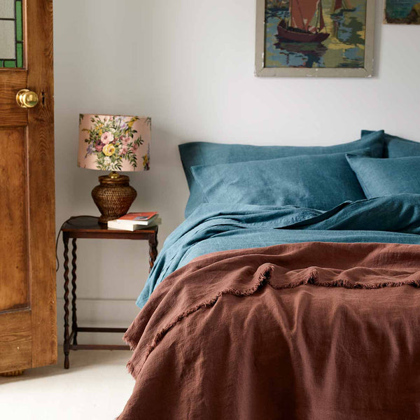 Teal Waffle Chambray Linen Bundle