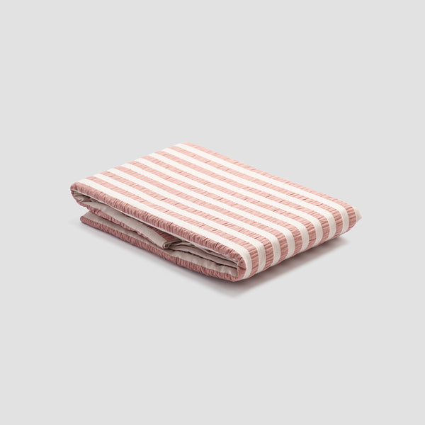 Desert Sand Seersucker Stripe Cotton Duvet Cover