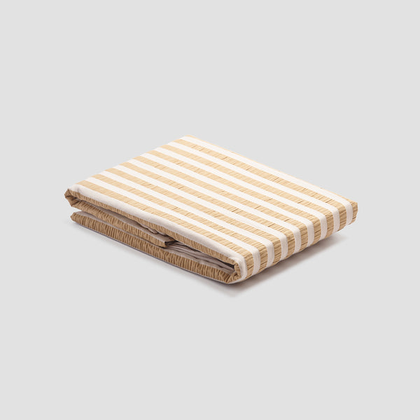 Ochre Seersucker Stripe Cotton Duvet Cover