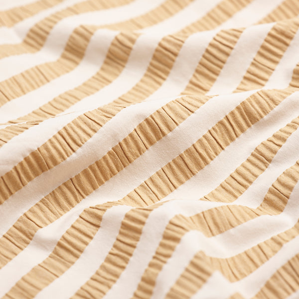 Ochre Seersucker Stripe Cotton Detail