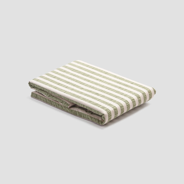 Pear Seersucker Stripe Cotton Duvet Cover