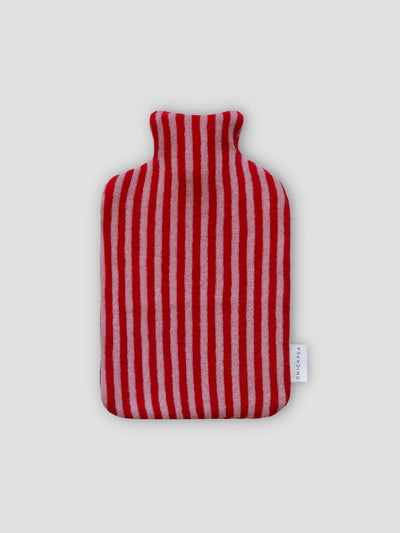 Red & Pink Stripe Hot Water Bottle