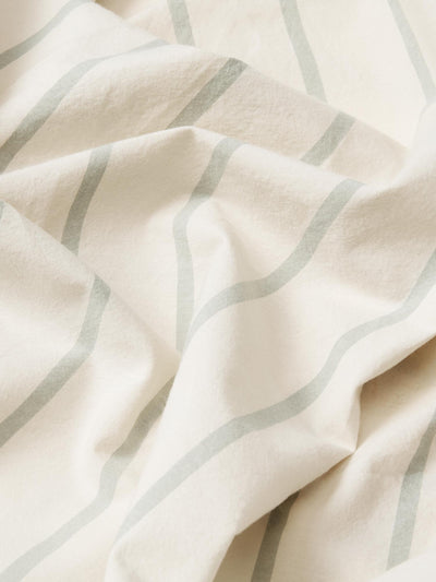 Mellow Green Slumber Stripe Cotton Pillowcases (Pair)