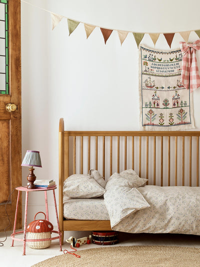 Cream Spring Sprig Kids Floral Cotton Bedding Set