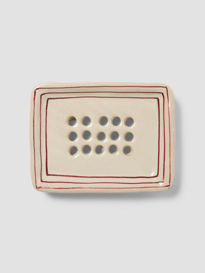 Red Stripe Soap Dish
