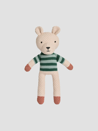 Pine Green Pembroke Stripe Knitted Bennie Bear