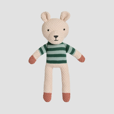 Pine Green Pembroke Stripe Knitted Bennie Bear