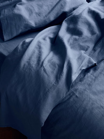Blueberry Linen Blend Flat Sheet