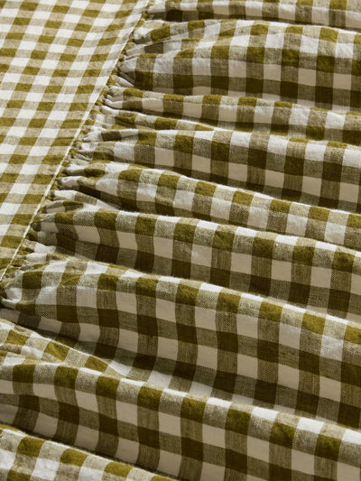 Botanical Green Gingham 100% Linen Valance - alternate image