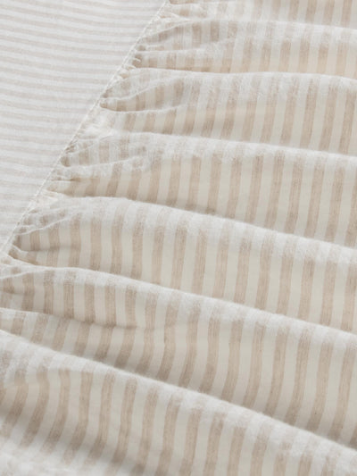 Oatmeal Stripe 100% Linen Valance