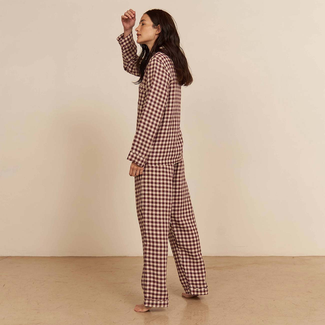 Berry Gingham Pyjama Trouser Set