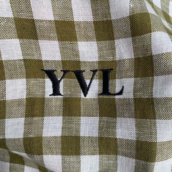 Monogramming - Black on Botanical Green Gingham
