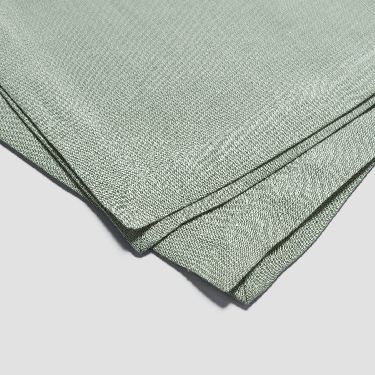 Sage Green Linen Table Runner - Piglet in Bed