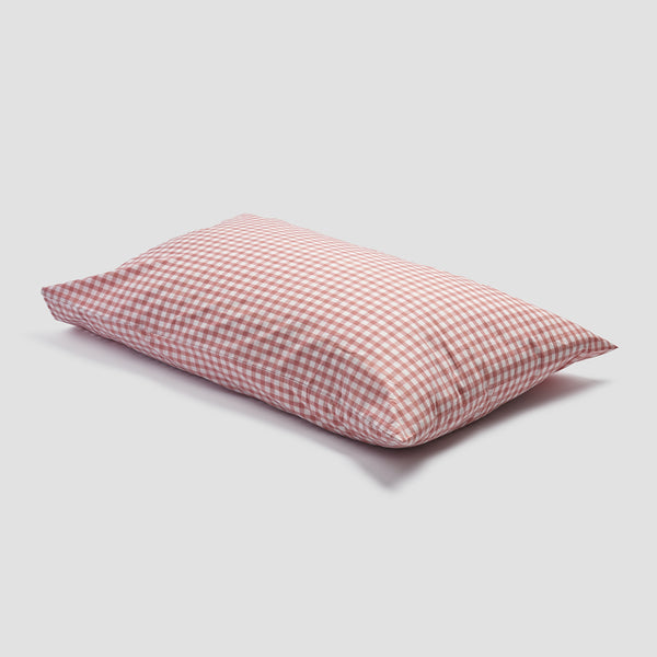 Red Dune Small Gingham Cotton Pillowcase