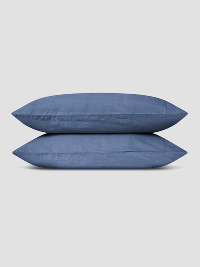 Blueberry Linen Blend Pillowcases (Pair) - alternate image