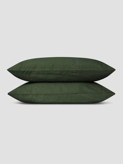 Fern Green 100% Linen Pillowcases (Pair) - alternate image