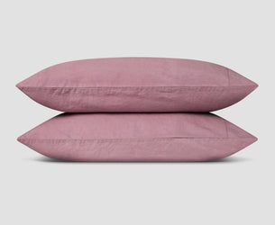 Raspberry Linen Blend Pillowcases (Pair)
