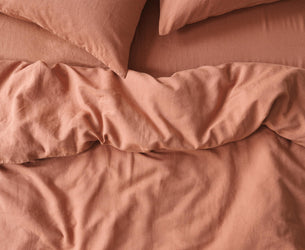 Warm Clay Linen Blend Duvet Cover