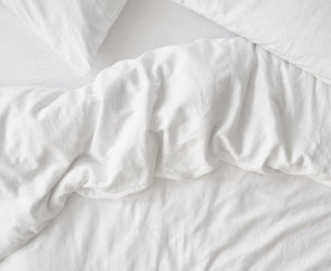 White Linen Blend Duvet Cover