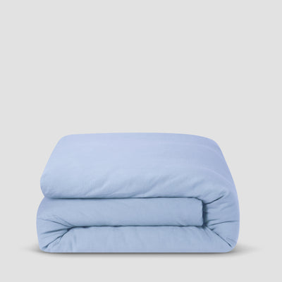 Celeste Blue Linen Blend Duvet Cover - alternate image