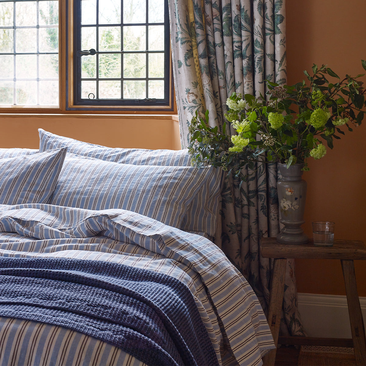 Bluebell Somerley Stripe Linen Pillowcases (Pair)