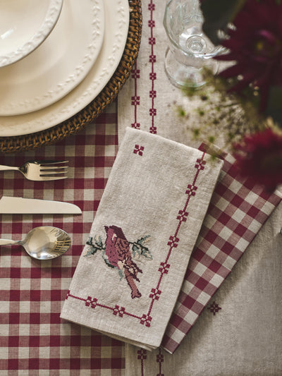 Oatmeal Cross Stitch Tapestry Linen Blend Napkins Set of 2 - alternate image
