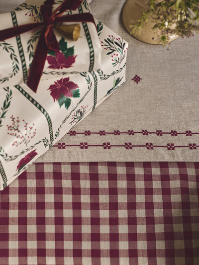Oatmeal Cross Stitch Tapestry Linen Blend Runner - alternate image