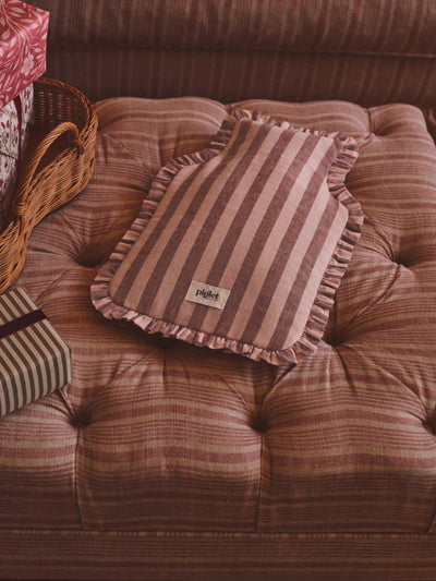 Rhubarb & Rose Pembroke Stripe Frill Hot Water Bottle Cover - alternate image