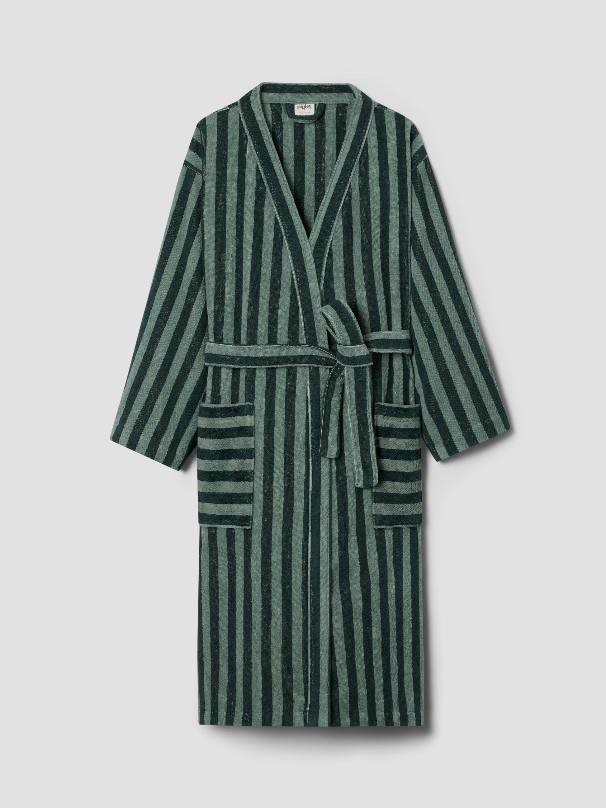 striped cotton dressing gown Coastal Blue Pembroke Stripe Cotton Robe | Small/Medium