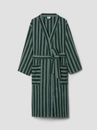 Pine Green Pembroke Stripe Cotton Robe - alternate image