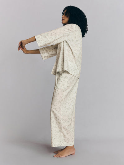 Spring Sprig Floral Cotton Cropped Trouser Set