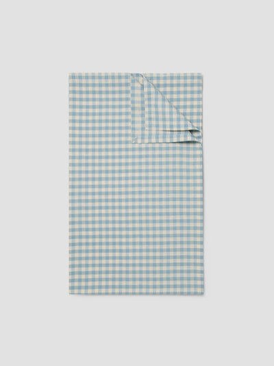 Warm Blue Gingham Linen Blend Tablecloth - alternate image