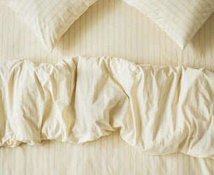 Butter Yellow Slumber Stripe Bedding
