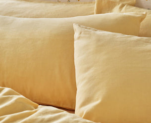 Butter Yellow Linen Blend Pillowcases (Pair)