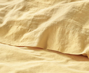 Butter Yellow Linen Blend Flat Sheet