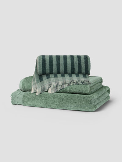 Pine & Moss Green Cotton Towel Duo