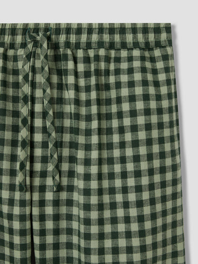 Men’s Bay Green & Fern Gingham Linen Blend Trousers