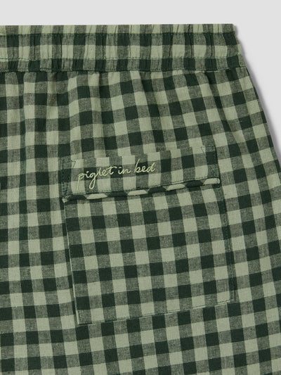 Men’s Bay Green & Fern Gingham Linen Blend Trousers