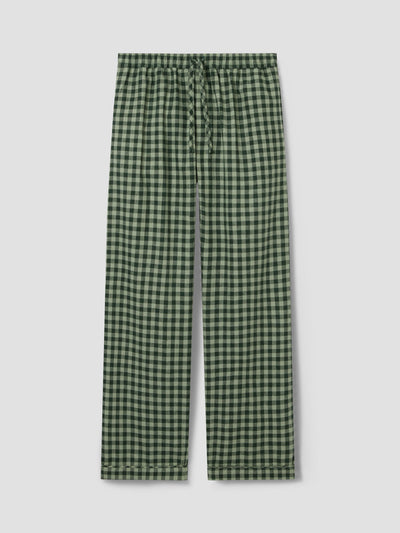 Men’s Bay Green & Fern Gingham Linen Blend Trousers