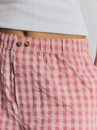 Dusty Pink & Rose Gingham Cotton Boxer Shorts