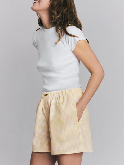 Sunny Yellow Stripe Cotton Boxer Shorts