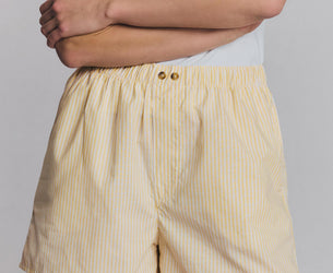 Sunny Yellow Stripe Cotton Boxer Shorts