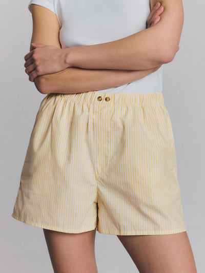 Sunny Yellow Stripe Cotton Boxer Shorts