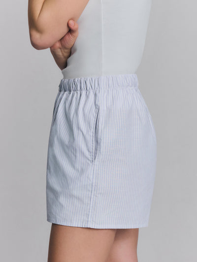 Sky Blue Stripe Cotton Boxer Shorts