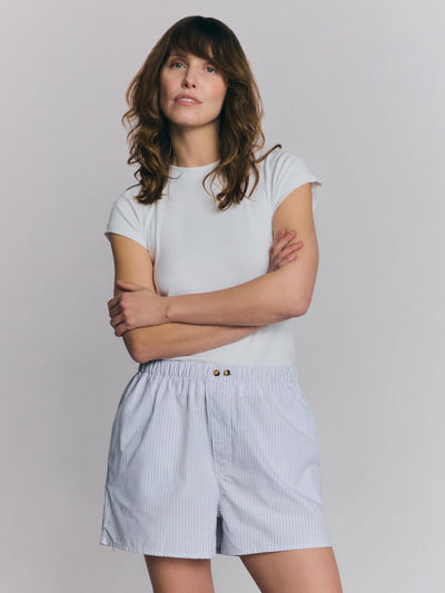 Sky Blue Stripe Cotton Boxer Shorts