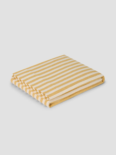 Honey Pembroke Stripe Linen Blend Flat Sheet