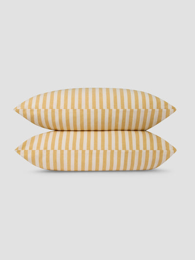 Honey Pembroke Stripe Linen Blend Pillowcases (Pair)